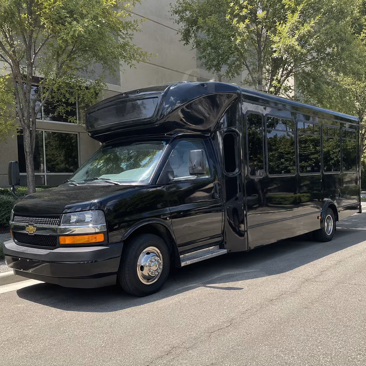 Lafayette Private Event Transportation party bus exterior
