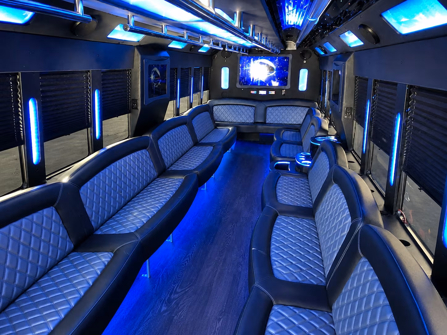 Lafayette Private Event Transportation party bus exterior