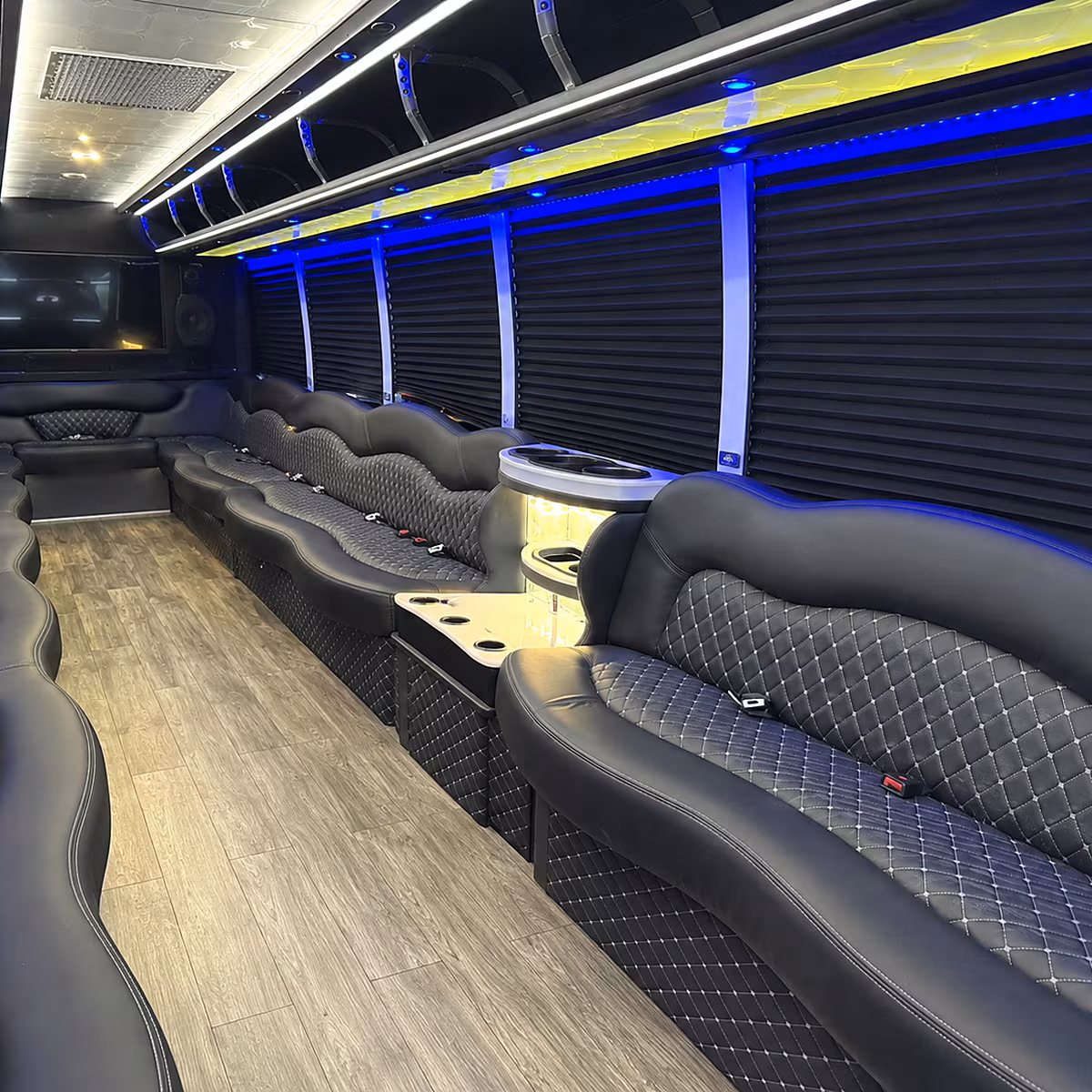Lafayette Winery Tour & Pub Crawl Transportation party bus interior
