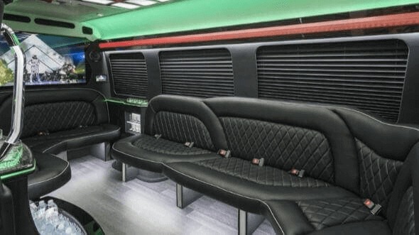 Interior of Charter Bus Company New Orleans's 14 Passenger Sprinter Limousine in New Orleans