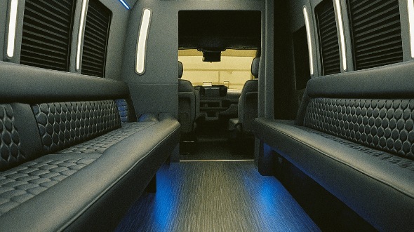 Interior of Charter Bus Company Baton Rouge's 20 Passenger Party Bus in Baton Rouge