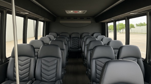Interior of Charter Bus Company Lafayette's 25 Passenger Mini Bus in Lafayette