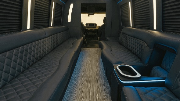 Interior of Charter Bus Company Baton Rouge's 25 Passenger Party Bus in Baton Rouge