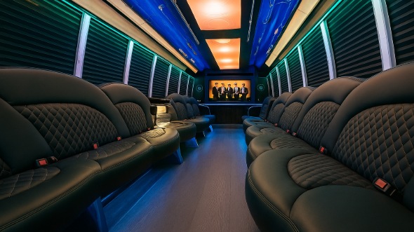 Interior of Charter Bus Company Beaumont's 28 Passenger Party Bus in Beaumont