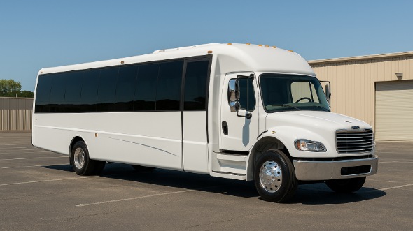 Exterior of Charter Bus Company Shreveport's 28 Passenger Party Bus in Shreveport