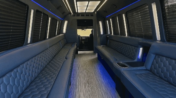 Interior of Charter Bus Company Beaumont's 30 Passenger Party Bus in Beaumont