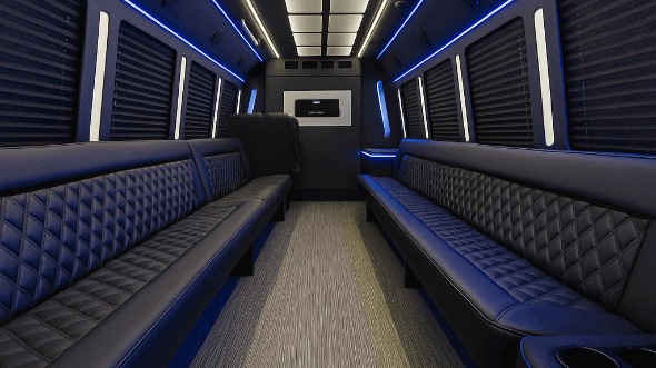 Interior of Charter Bus Company Beaumont's 40 Passenger Party Bus in Beaumont
