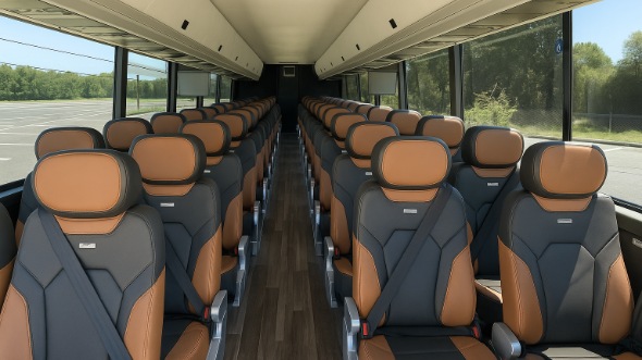 Interior of Charter Bus Company Lafayette's 45 Passenger Charter Bus in Lafayette