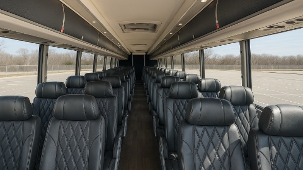 Interior of Charter Bus Company Lafayette's 47 Passenger Charter Bus in Lafayette