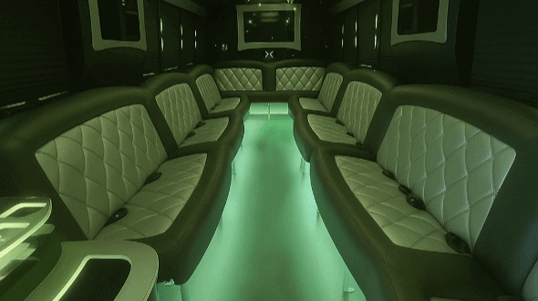 Interior of Charter Bus Company Baton Rouge's 50 Passenger Party Bus in Baton Rouge