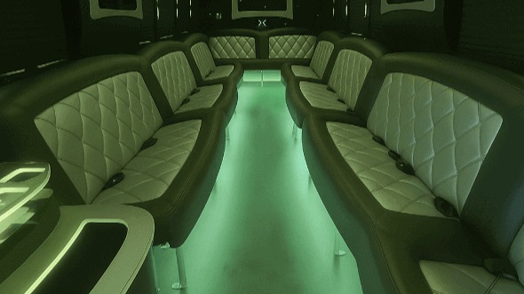 Interior of Charter Bus Company Shreveport's 50 Passenger Party Bus in Shreveport