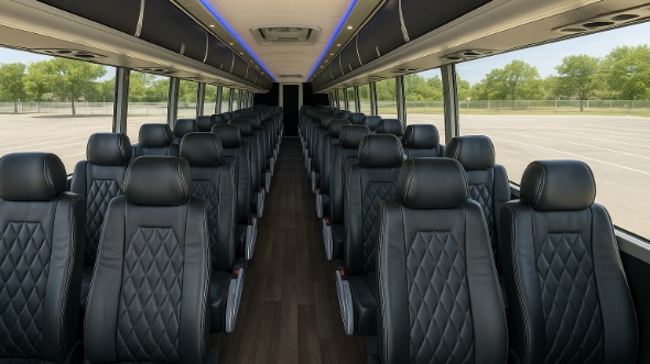 Interior of Charter Bus Company Lafayette's 54 Passenger Charter Bus in Lafayette