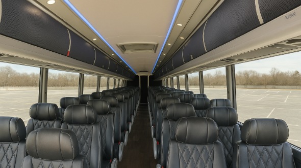 Interior of Charter Bus Company Lafayette's 55 Passenger Charter Bus in Lafayette