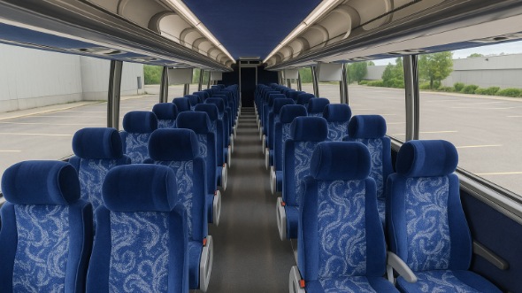 Interior of Charter Bus Company Lafayette's 56 Passenger Charter Bus in Lafayette