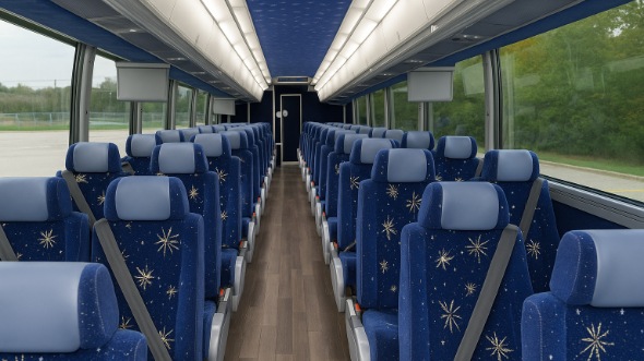 Interior of Charter Bus Company Lafayette's ADA Charter Bus in Lafayette