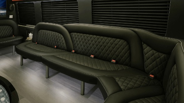 lafayette 18 passenger party bus inside