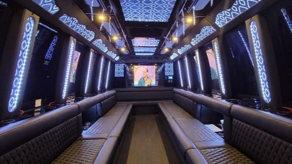 lafayette 20 passenger party bus interior